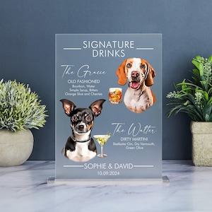 Hunde Signature Getränke Zeichen, Haustier Signatur Getränkeschild, Hochzeit Bar Zeichen Hund, Hunde Signature Cocktails Zeichen, Haustier Signature Drink Bar Menü