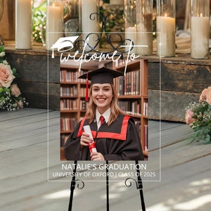Graduation Party Sign, Grad Welcome Sign, Grad Party Decor, Photo Graduation Welcome Poster, Grad Party Decorations, Acrylic Graduation Sign