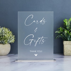 Placa de acrílico para cartões e presentes, placa de mesa para presentes, placas de lembrancinhas, placa de casamento minimalista moderna, placa de presente para chá de panela, placa de festa de aposentadoria
