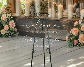 Acrylic Engagement Party Sign, Engagement Party Welcome Sign, Horizontal Engagement Sign, We Are Engaged Sign, Welcome to Our Engagement