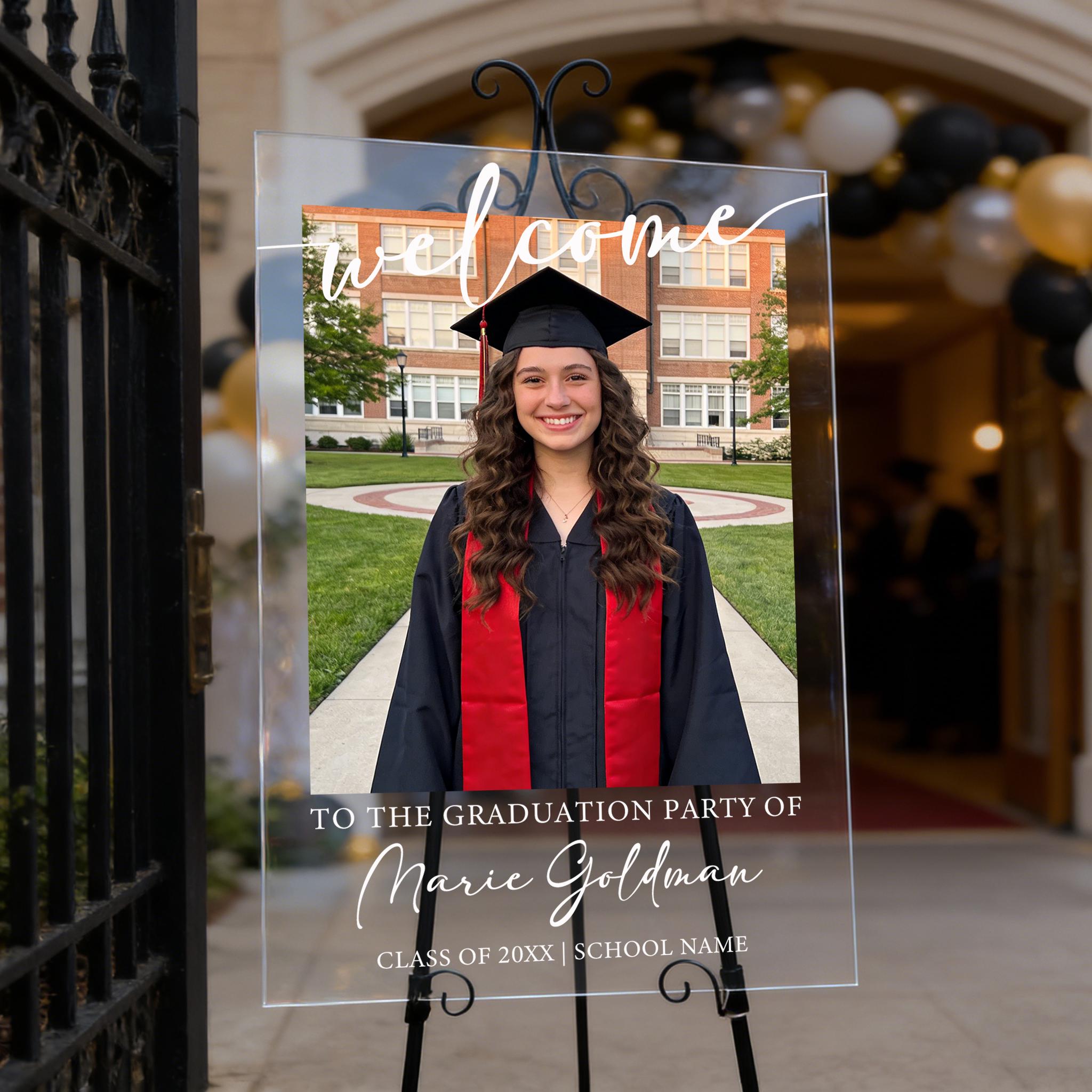 Graduation Photo Both Sign Graduation Party Sign With Picture, Custom Photo Graduation Sign ...