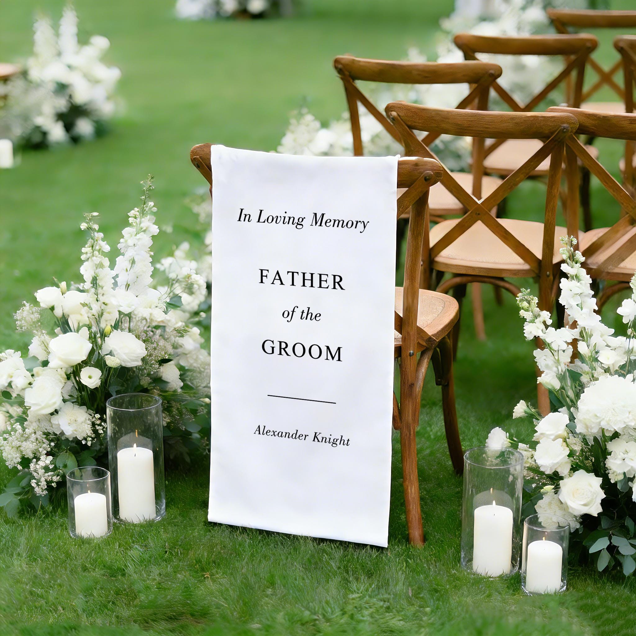 In Memory Chair Personalized Wedding Memorial Chair Fabric Sign, in Loving Memory - Etsy