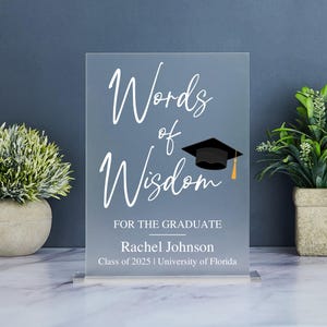 Words of Wisdom afstudeerbord, afstudeerfeestdecor, afstudeerdecoratie 2025, middelbare school of hogeschool, klas van 2025, senior 2025