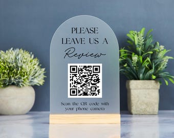 Gepersonaliseerd bedrijf, laat een recensie achter, QR-codebord, social media-displaybord voor bedrijven, Google-recensie, mini QR-displaybord acryl
