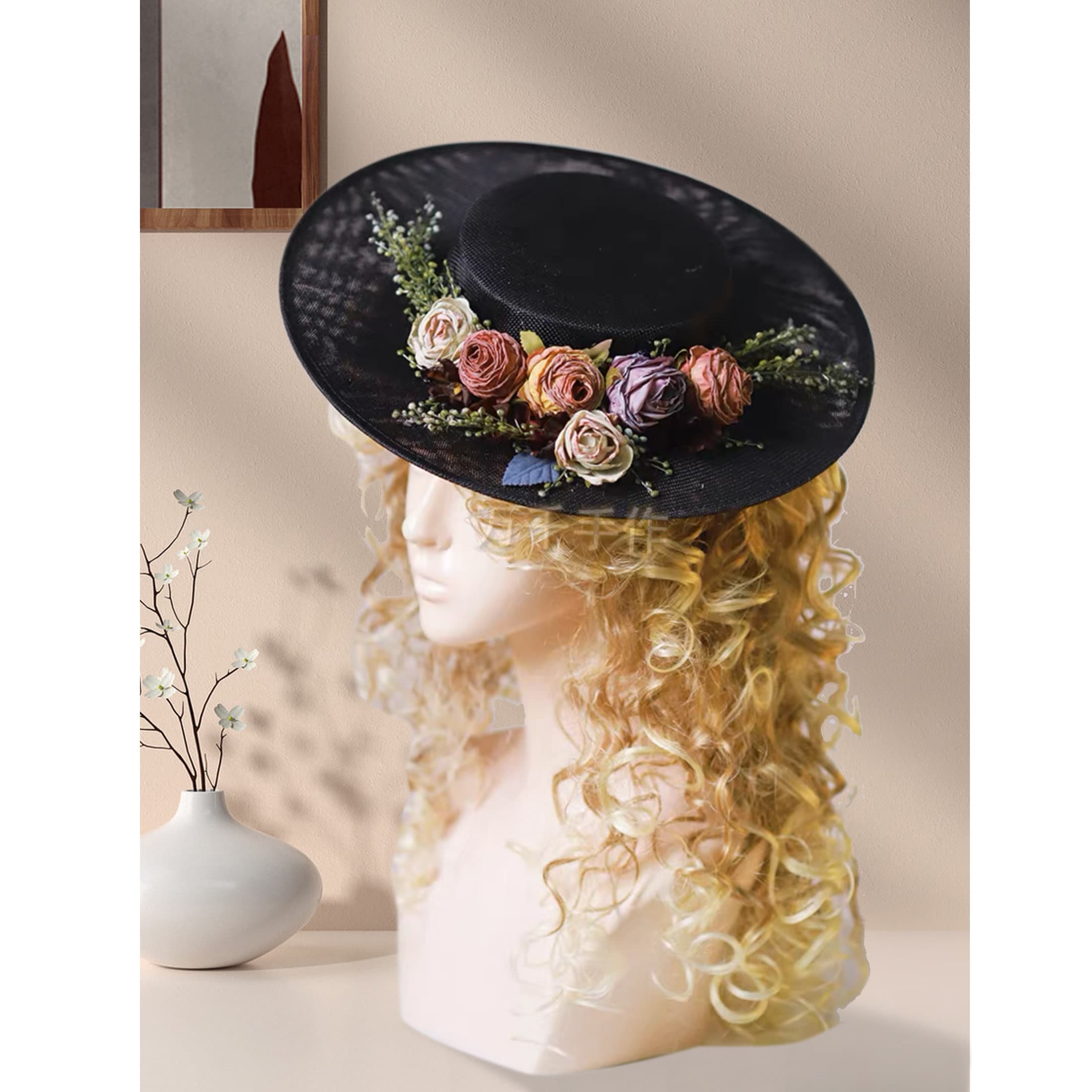Flat brim outlet bowler hat