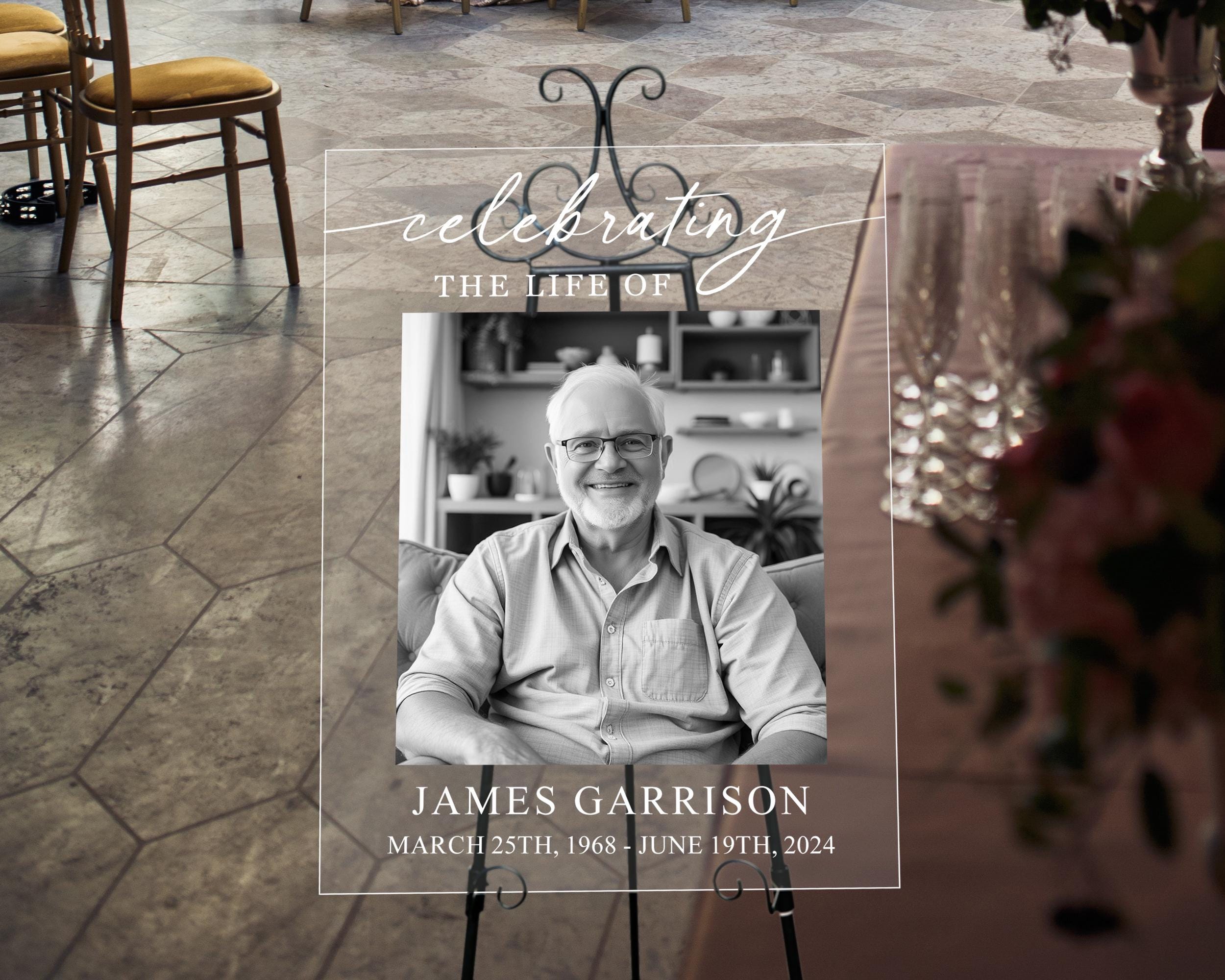 Acrylic Funeral Welcome Sign With Photo, Celebration of Life Decoration ...