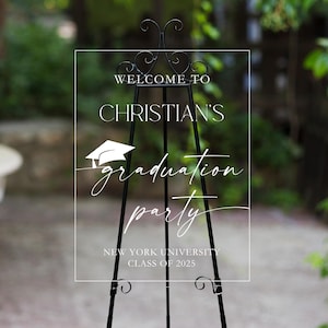 Acrylic Grad Welcome Sign, Grad Party Decor, Graduation Yard Sign, Modern Grad Sign, Grad Party Decorations, Graduation Party Welcome Sign