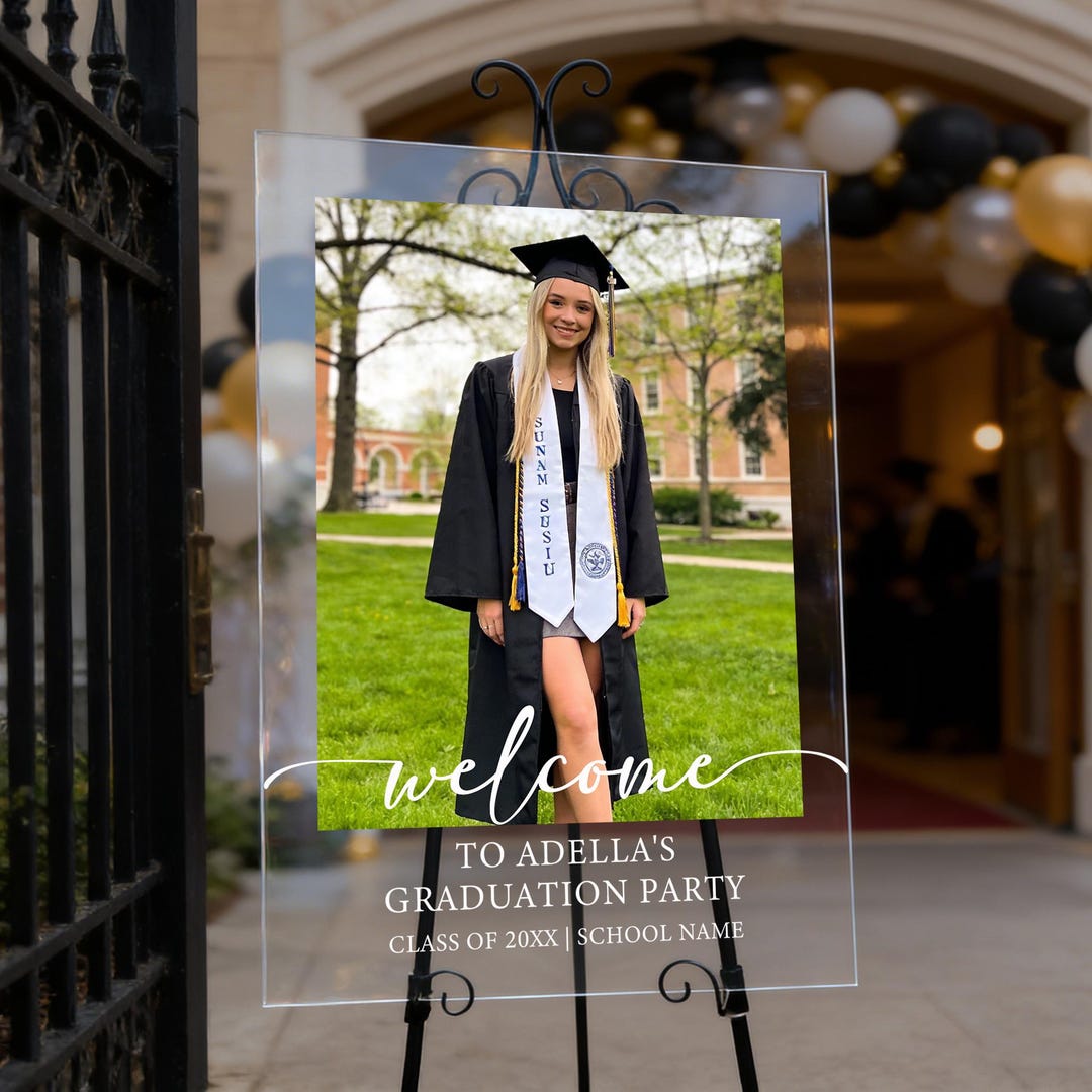 Custom Photo Graduation Sign, Acrylic Graduation Party Sign ...