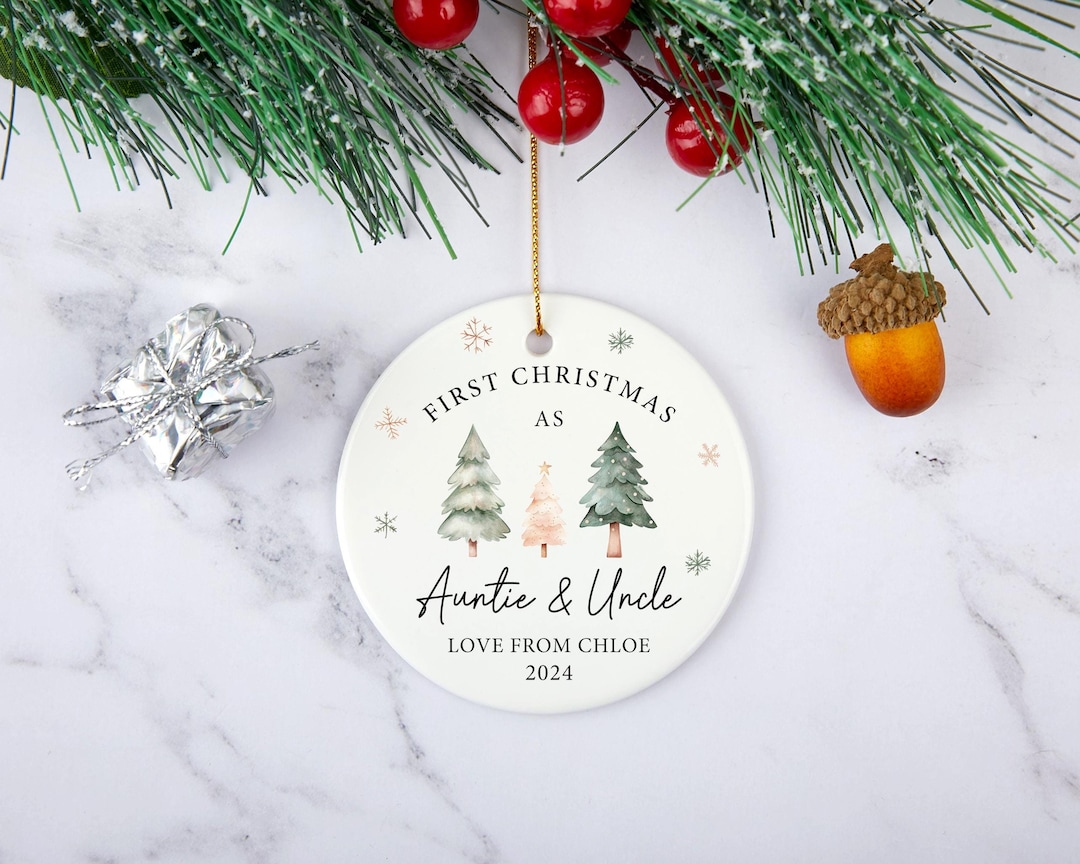 First Christmas as Auntie & Uncle Ornament Personalised,christmas Gifts ...