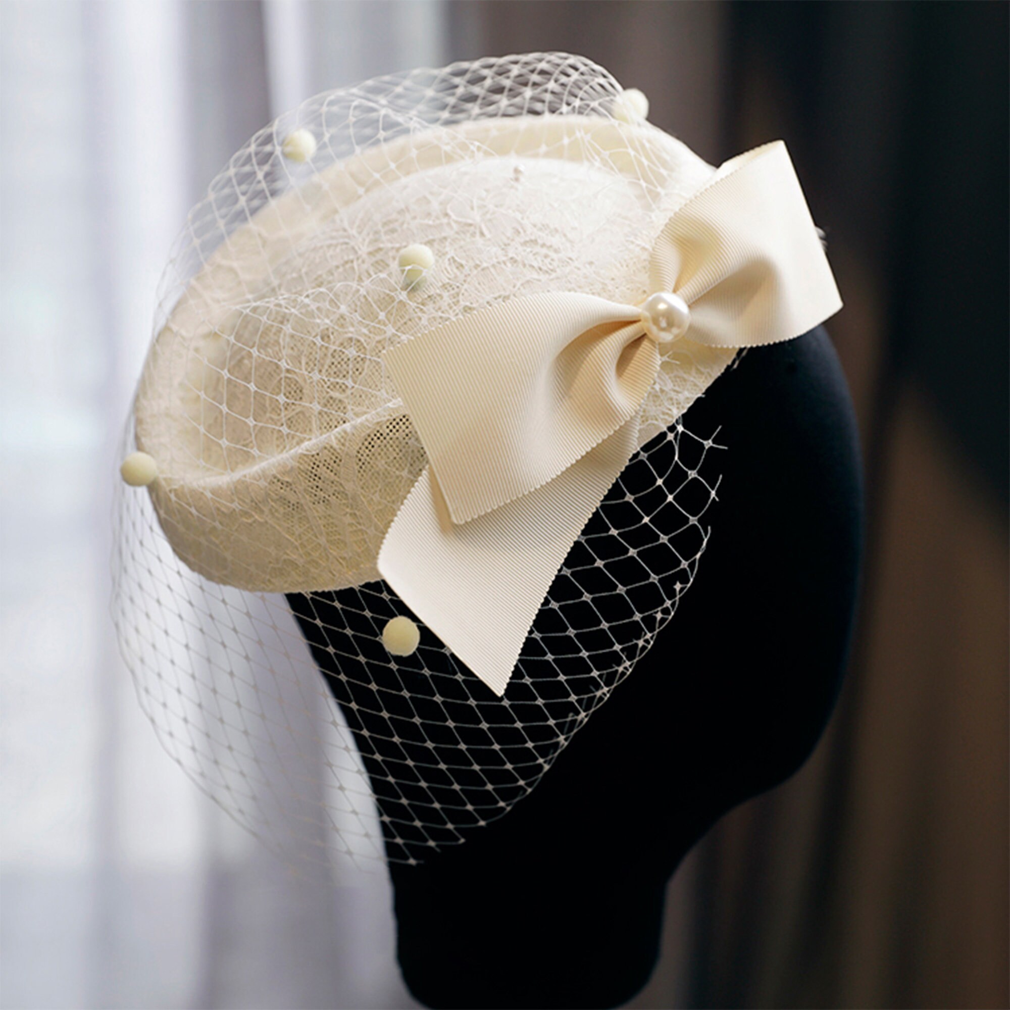 White Pill Box White Bridal Fascinator Women's Hairpiece Etsy