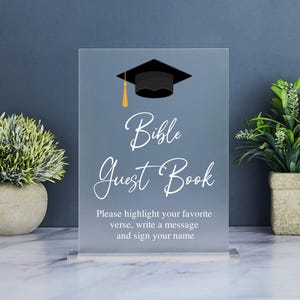 Graduation Bible Guest Book Sign, Graduation Decorations, Graduation Party Decoration, Highlight Your Favorite Verse
