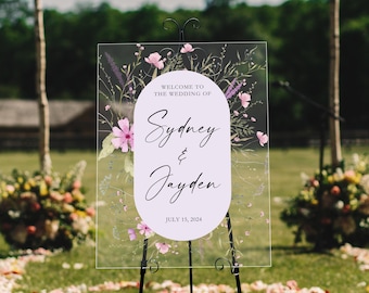 Wildflowers Wedding Sign, Wildflowers Welcome Sign, Floral Wedding Welcome Sign, Acrylic Wedding Decorations, Welcome to Bridal Shower Sign
