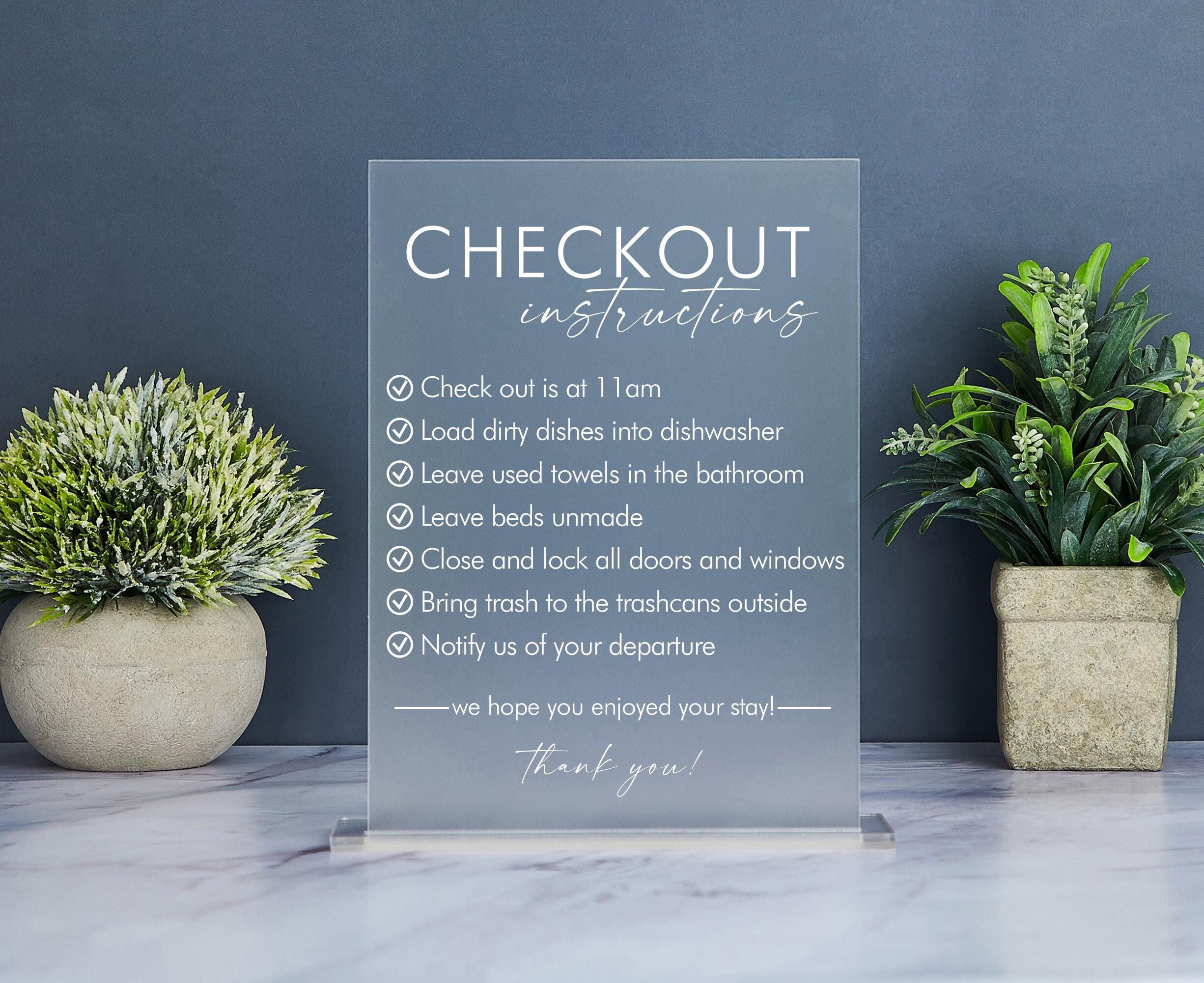 Strip Bedding Instruction Airbnb Checkout Instructions Sign - 6x3.5 Inch  Acrylic Strip The Bedding Sign For Vacation Rentals Rental Checkout Sign