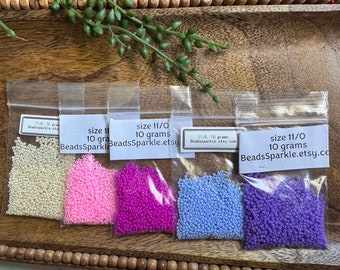 Sale, grab bag, Seed beads, size 11/0, 10grams 5 bags