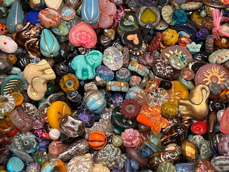 New batch, Czech glass beads, grab bag, 60 grams, mixed beads, mix of premium beads image 9