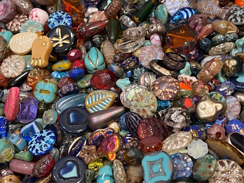 New batch, Czech glass beads, grab bag, 60 grams, mixed beads, mix of premium beads image 8