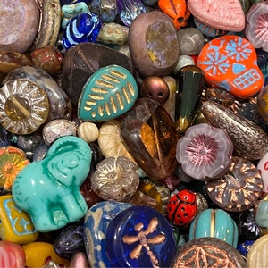 New batch, Czech glass beads, grab bag, 60 grams, mixed beads, mix of premium beads image 1