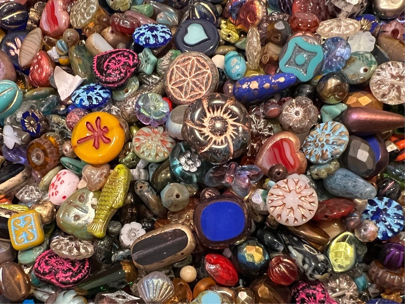 New batch, Czech glass beads, grab bag, 60 grams, mixed beads, mix of premium beads image 2