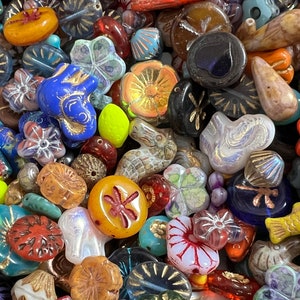 New batch, Czech glass beads, grab bag, 60 grams, mixed beads, mix of premium beads