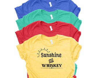 Sonnenschein & Whiskey, Country-Musik, Song Lyrics, Plus Größe erhältlich, Party-Shirt, Land Shirt, Strand-Shirt, Lake Shirt