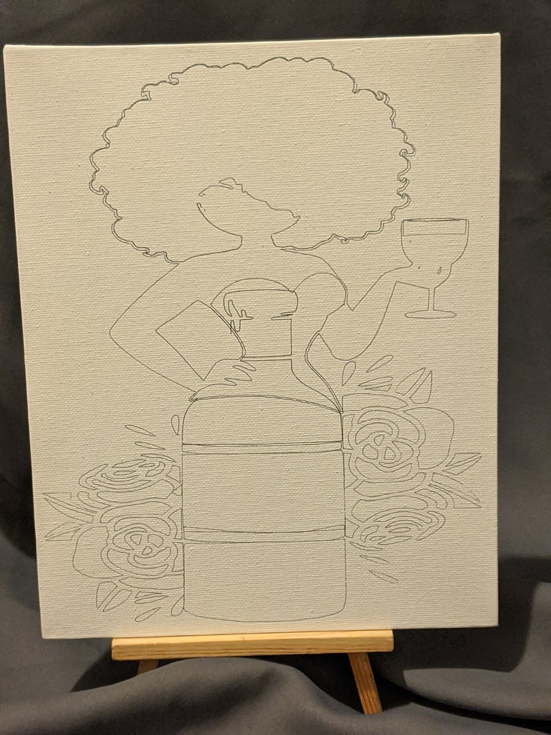 Presketched Canvas Etsy