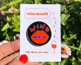 WINO enamel pin wine lovers natural wine enamel pin