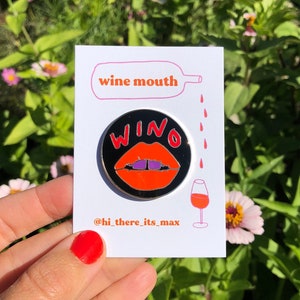 WINO enamel pin wine lovers natural wine enamel pin