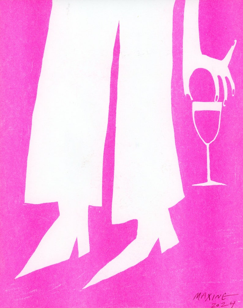 RISO PINKY OUT! 8x10 inch print original print archival paper art print image 2