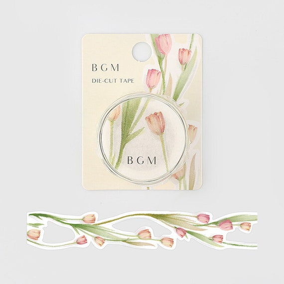 Bgm Floral Die Cut Washi Tape Tulip Lace Tape 25mm Etsy