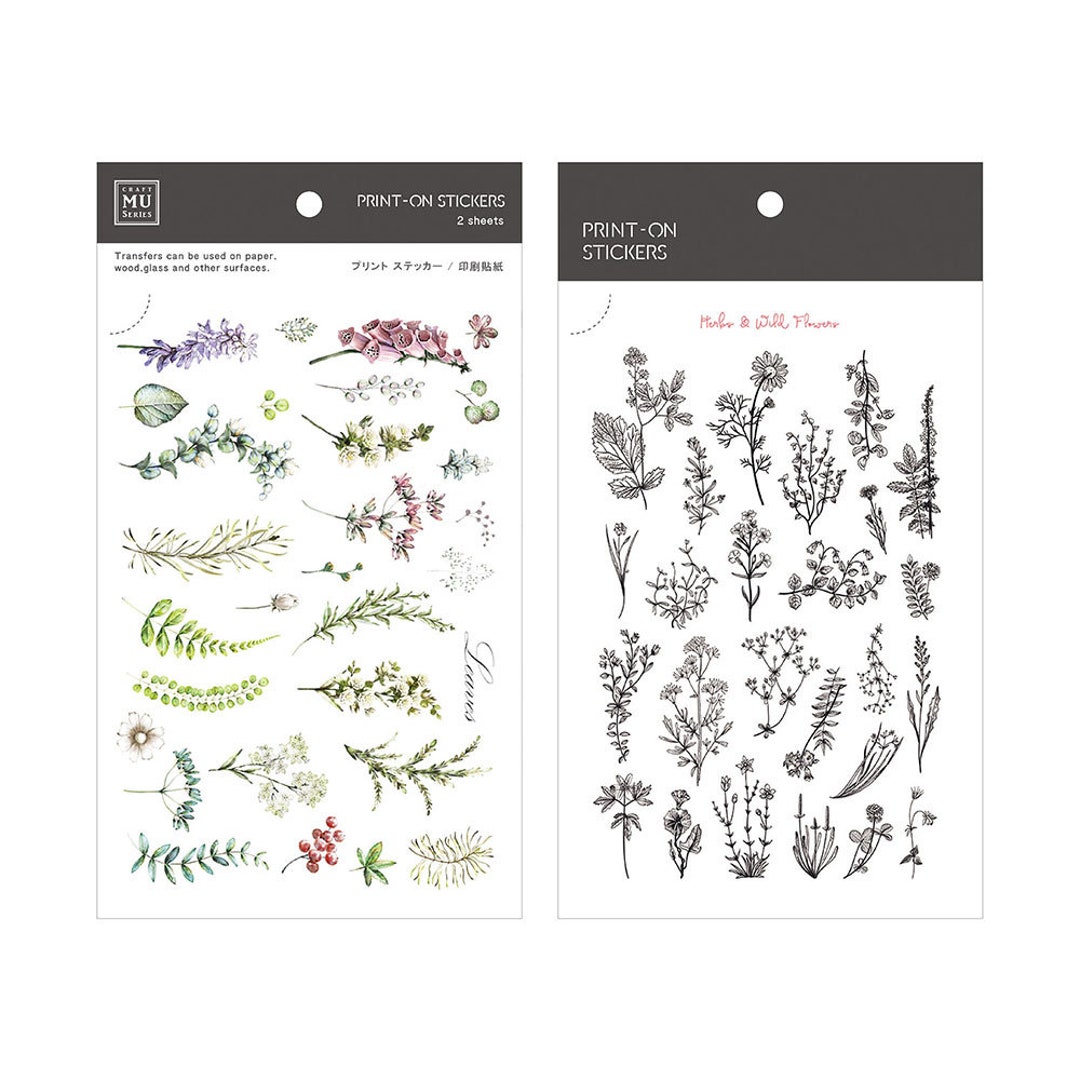 MU Print-on Stickers No.55: Leaves of Grass 2 Designs/packet - Etsy