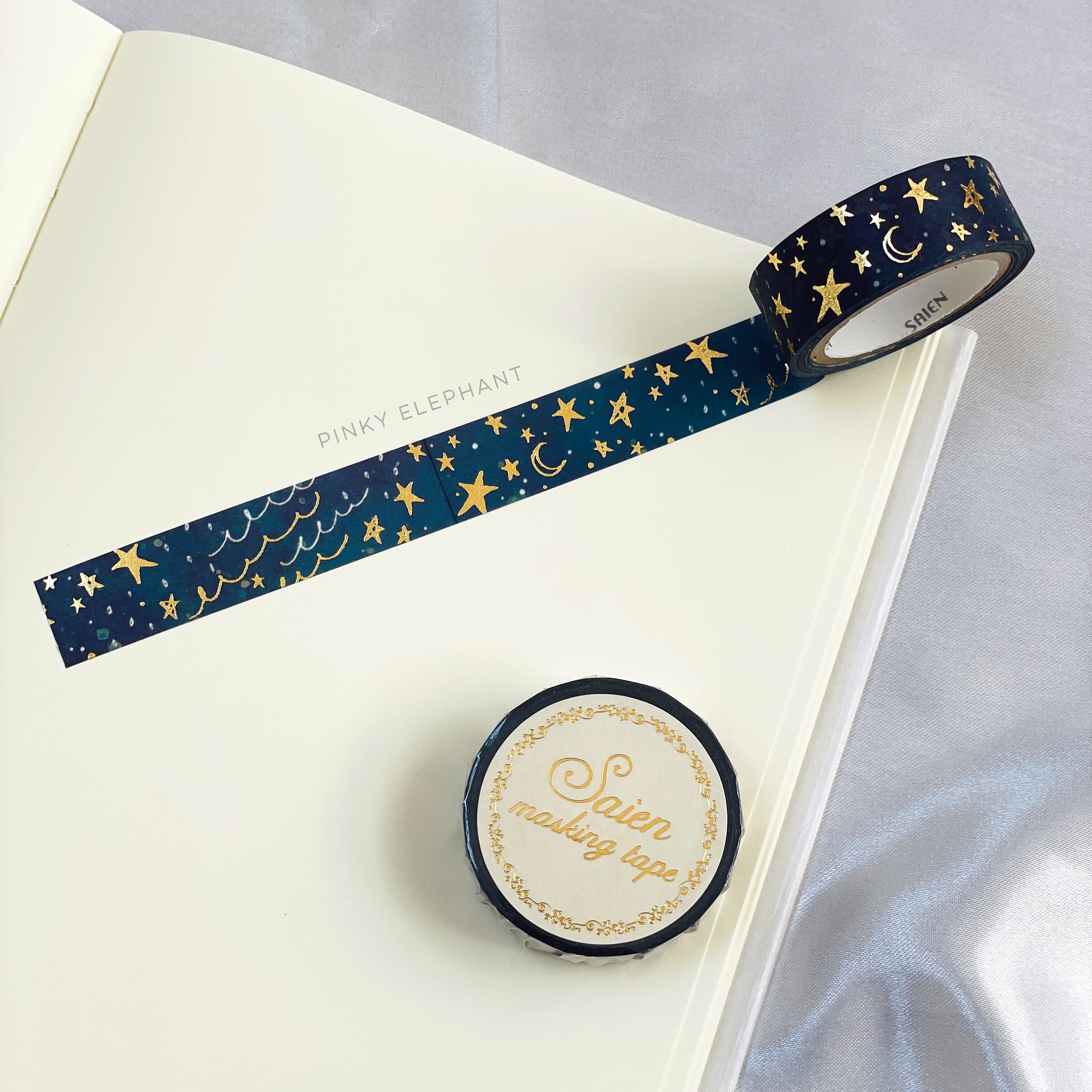 Cute Washi Tape Set of 4 Decorative Gold Blue and Pink Colors 
