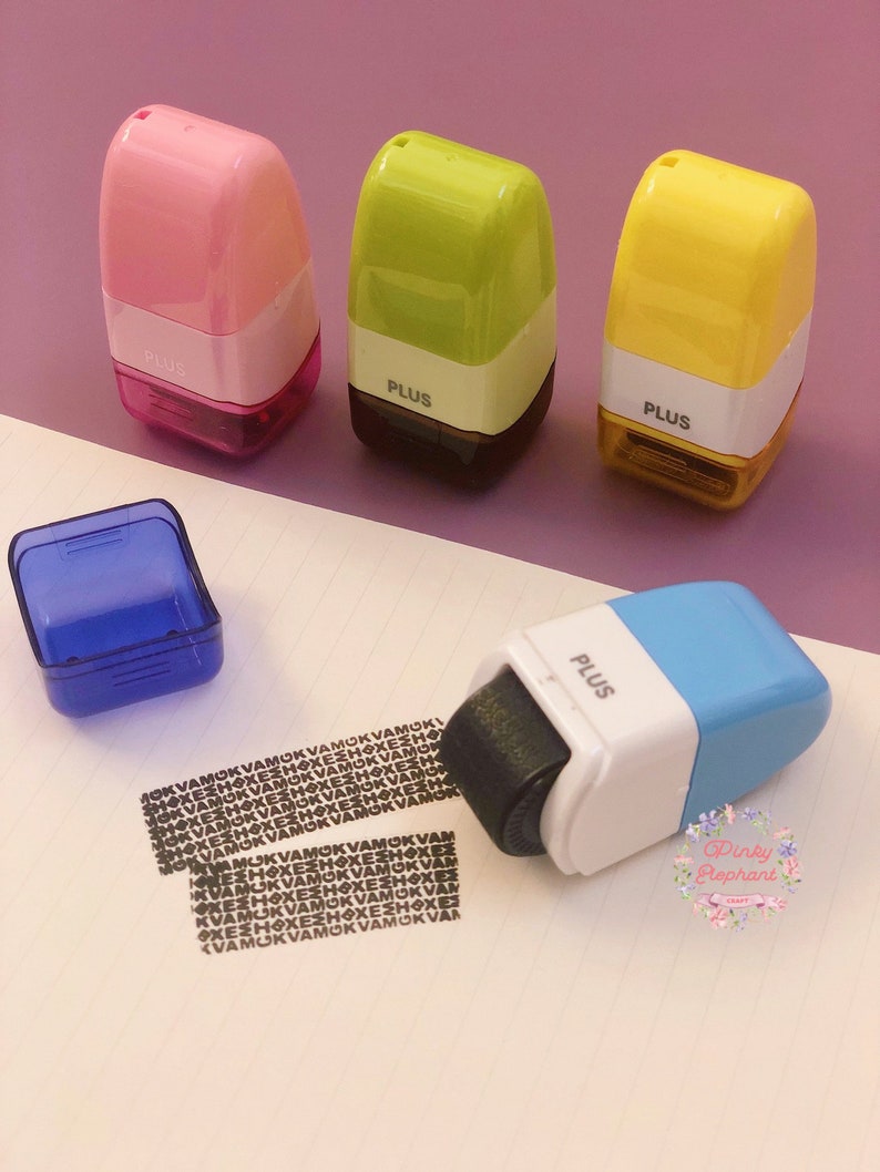15mm wide prevent identity theft PLUS Identity Protection Roller Stamp mark up on address multiple colors ID guard self-ink stamp