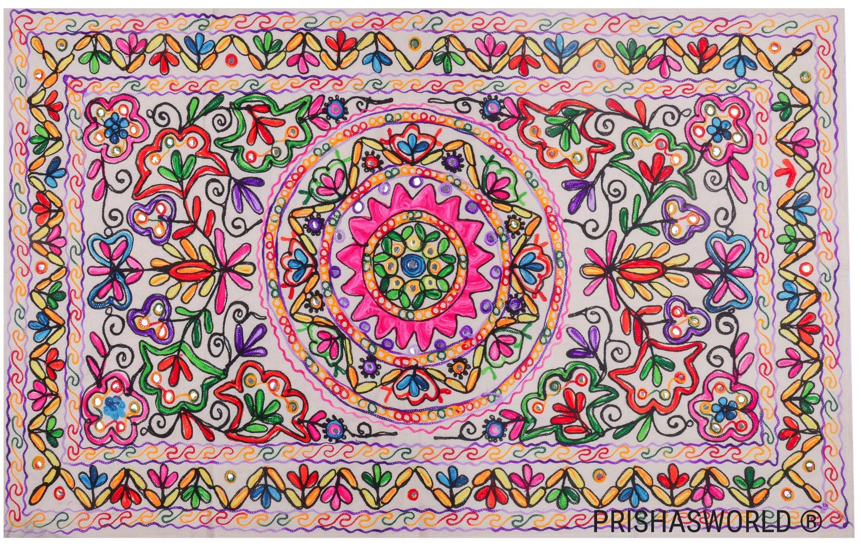 Image En Noir Et Blanc Tapisserie, YinYang Tenture Tapisserie, Mandala Tapisseries, Indienne