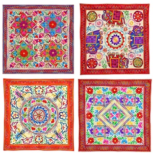 Handmade Mandala Wall Hanging: Multi-Dye Indian Cotton Tapestry