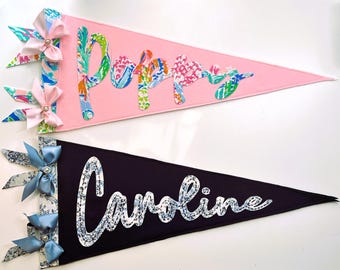 Custom Name Felt Pennant | Nursery | Dorm & Sorority Decor