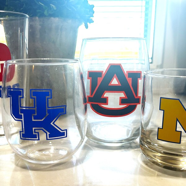 College Glasses | Stemless Wine-Acrylic Wine-Beer-Bourbon |  New College | Graduation Gift | Alumni