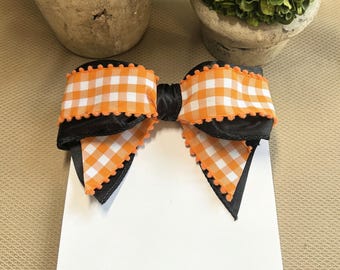 Orange & Black Ribbon Notepad | Perforated | Preppy Stationery |