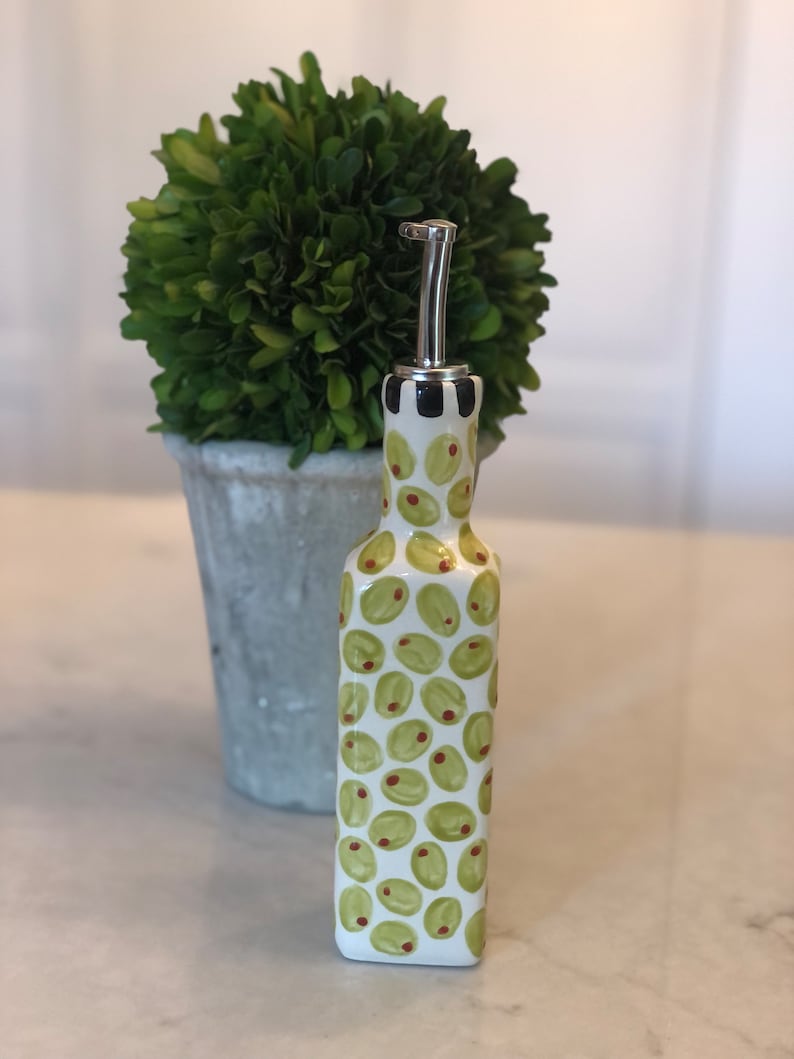 Ceramic Olive Oil Dispenser | Hand-painted