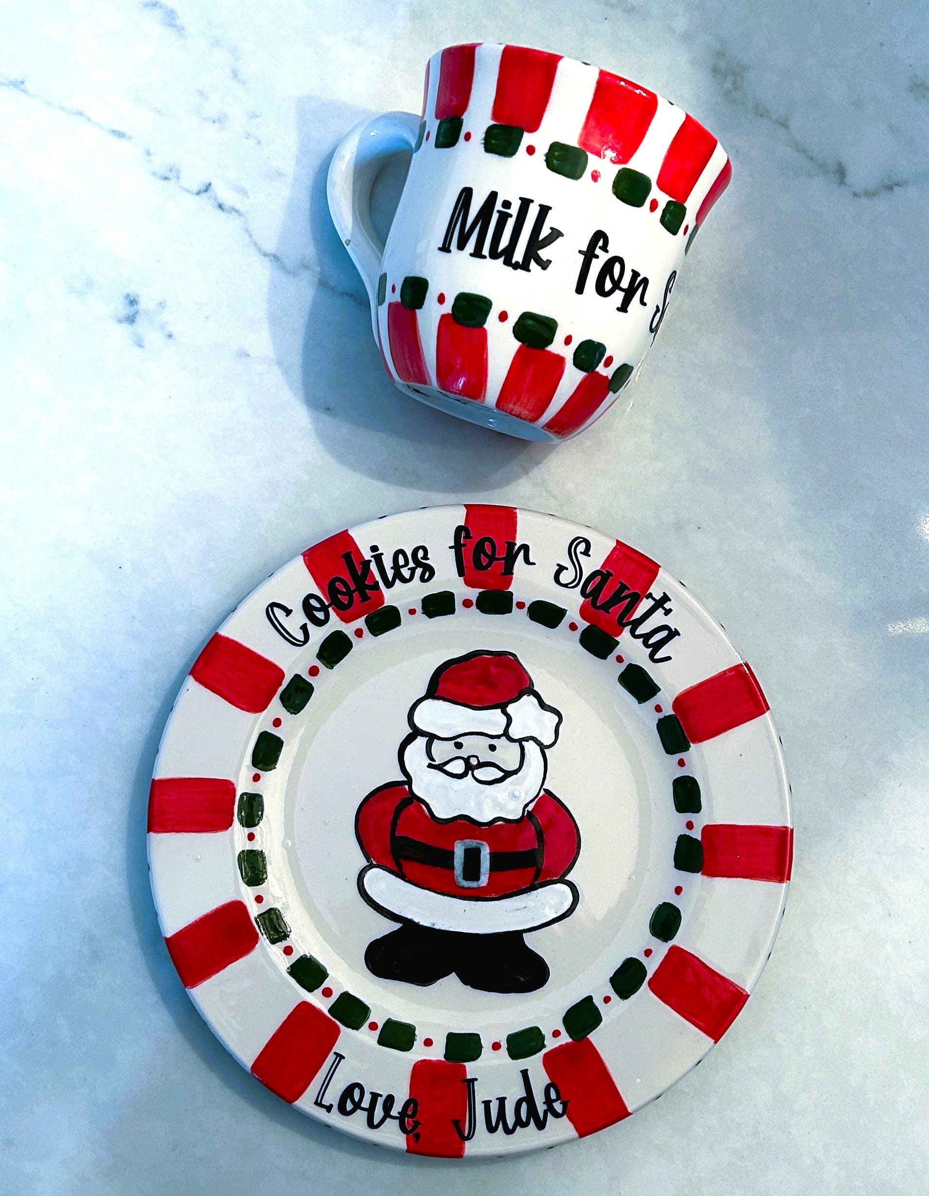 Demdaco Made for Santa Melamine Milk & Cookies Set