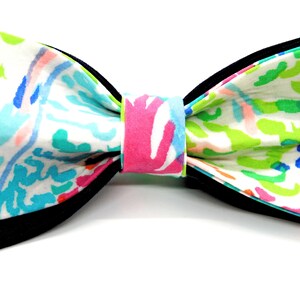 Bow Ties for Dogs with Lilly Fabric * Preppy Dog * Collar Slide Bow Tie