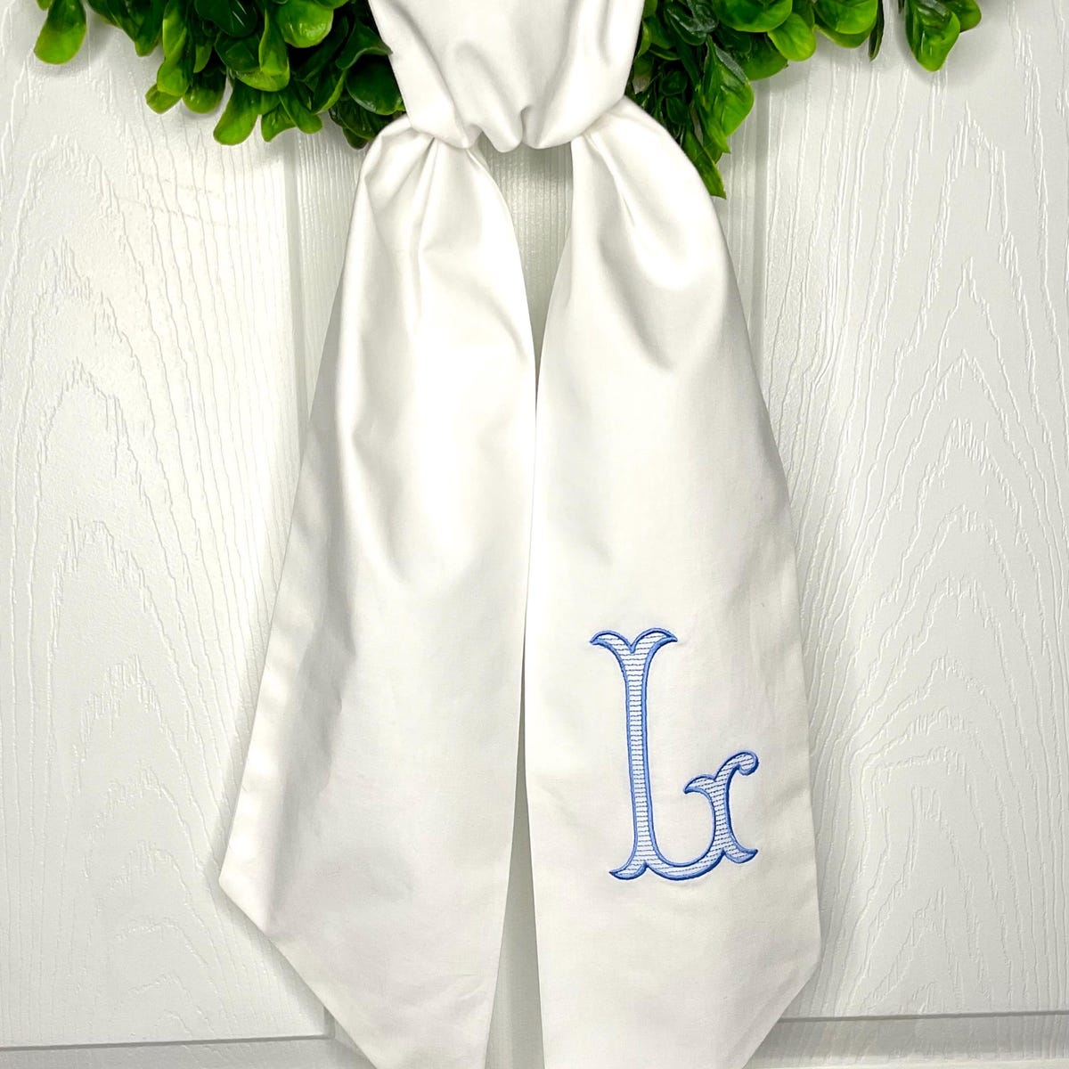Monogram Initial Sash*embroidered *housewarming*hostess*new Home Owner* Mothers Day*wedding Gift*select White or Cream Color Sash - Etsy