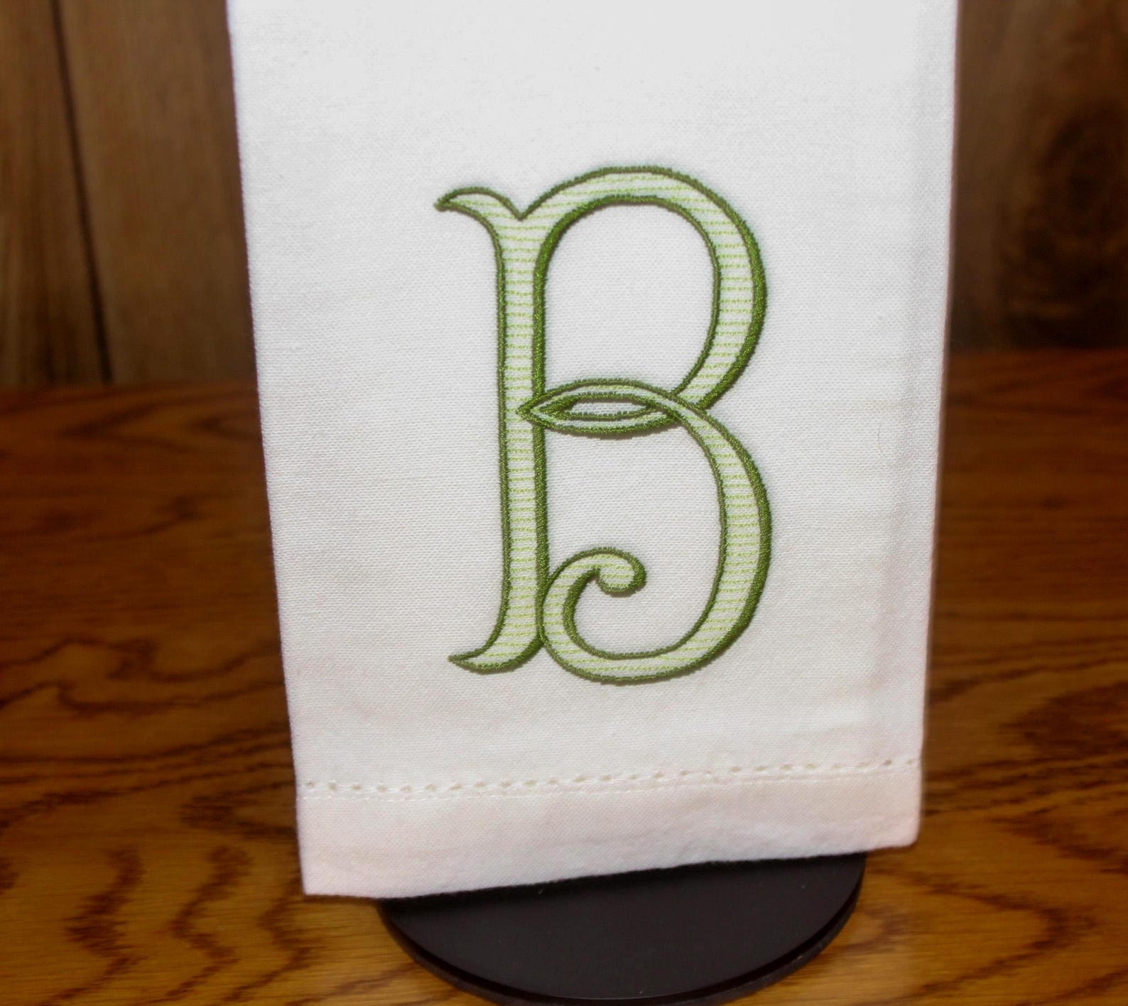 Embroidered Monogram Tea Towel