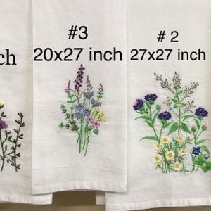 THEEDOEKEN WILDFLOWERSGeborduurde handdoekenset WeidebloemenAardbeiBosbesHanddoekKeukenhanddoekVaatdoekMeelzakBundelprijs afbeelding 2