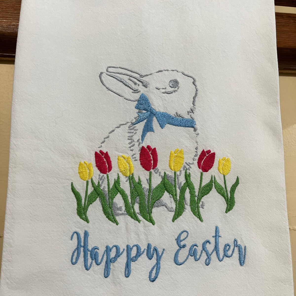 EASTER TEA Towelhappy Easterembroideredfloursackkitchen Toweleaster Gift - Etsy