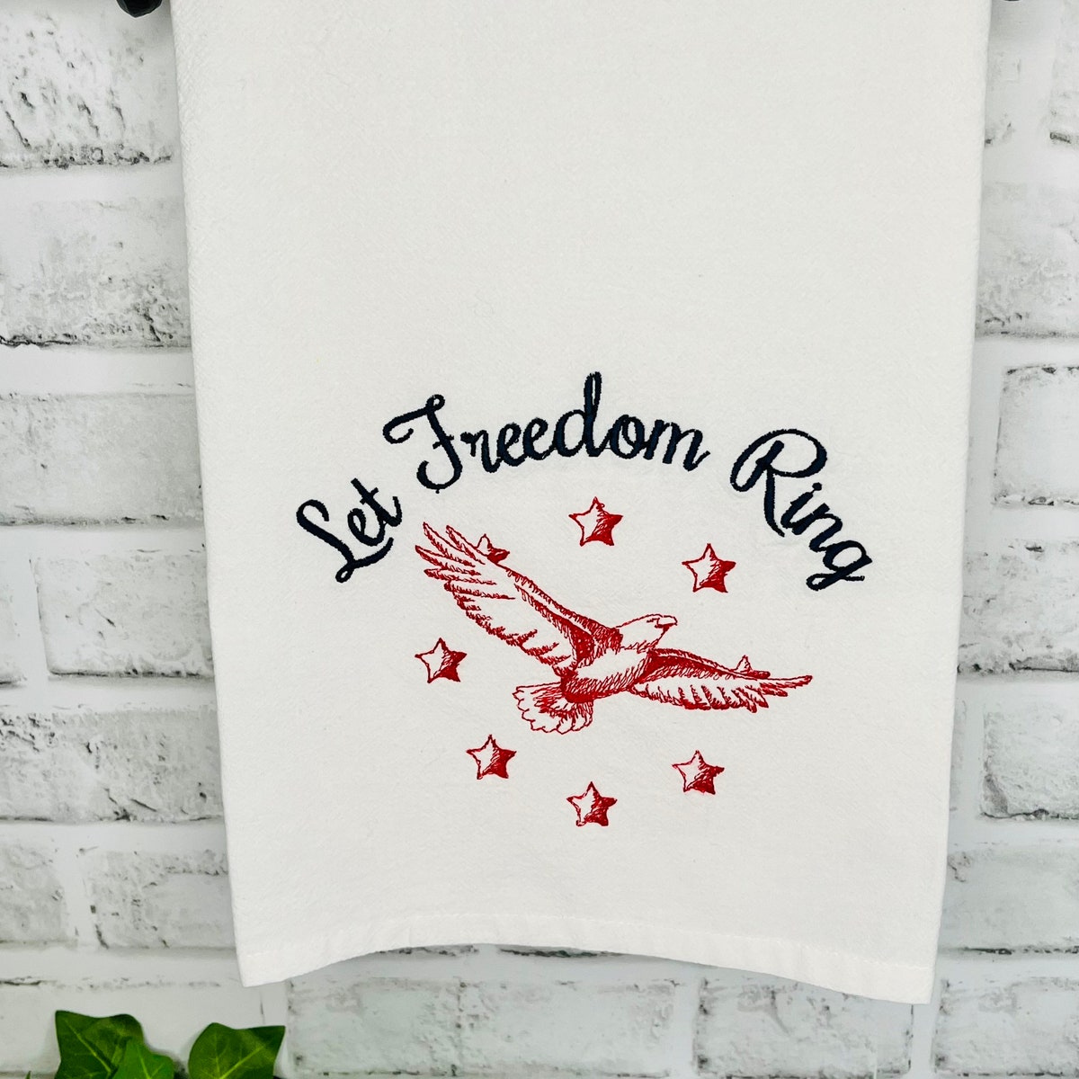 Embroidered Tea Towel patriotic4th of Julyimemorial Dayfreedomeagleusatea Towelkitchen Toweldish Clothflour Sackhousewarming - Etsy