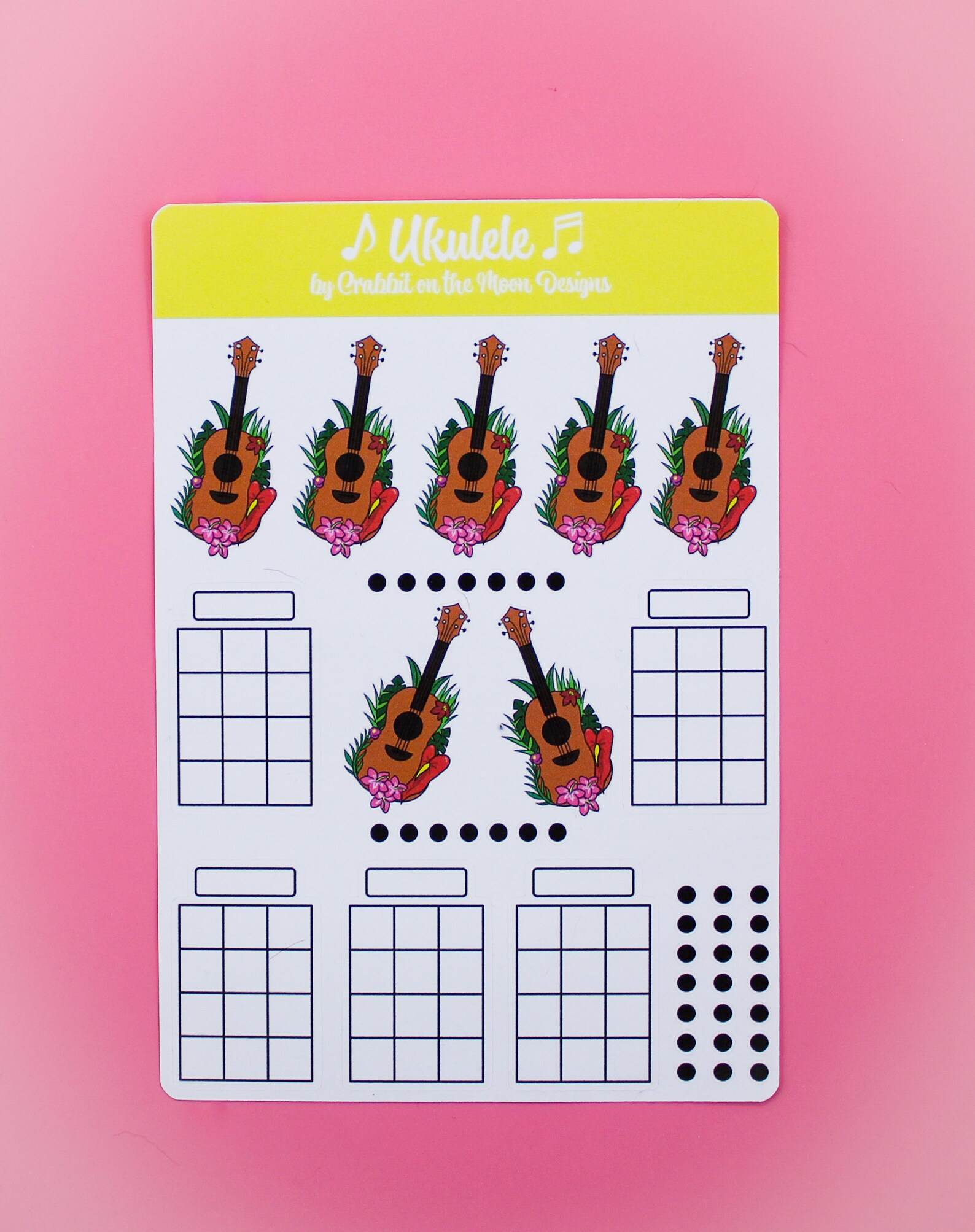 Ukulele and Chord Stickers Etsy