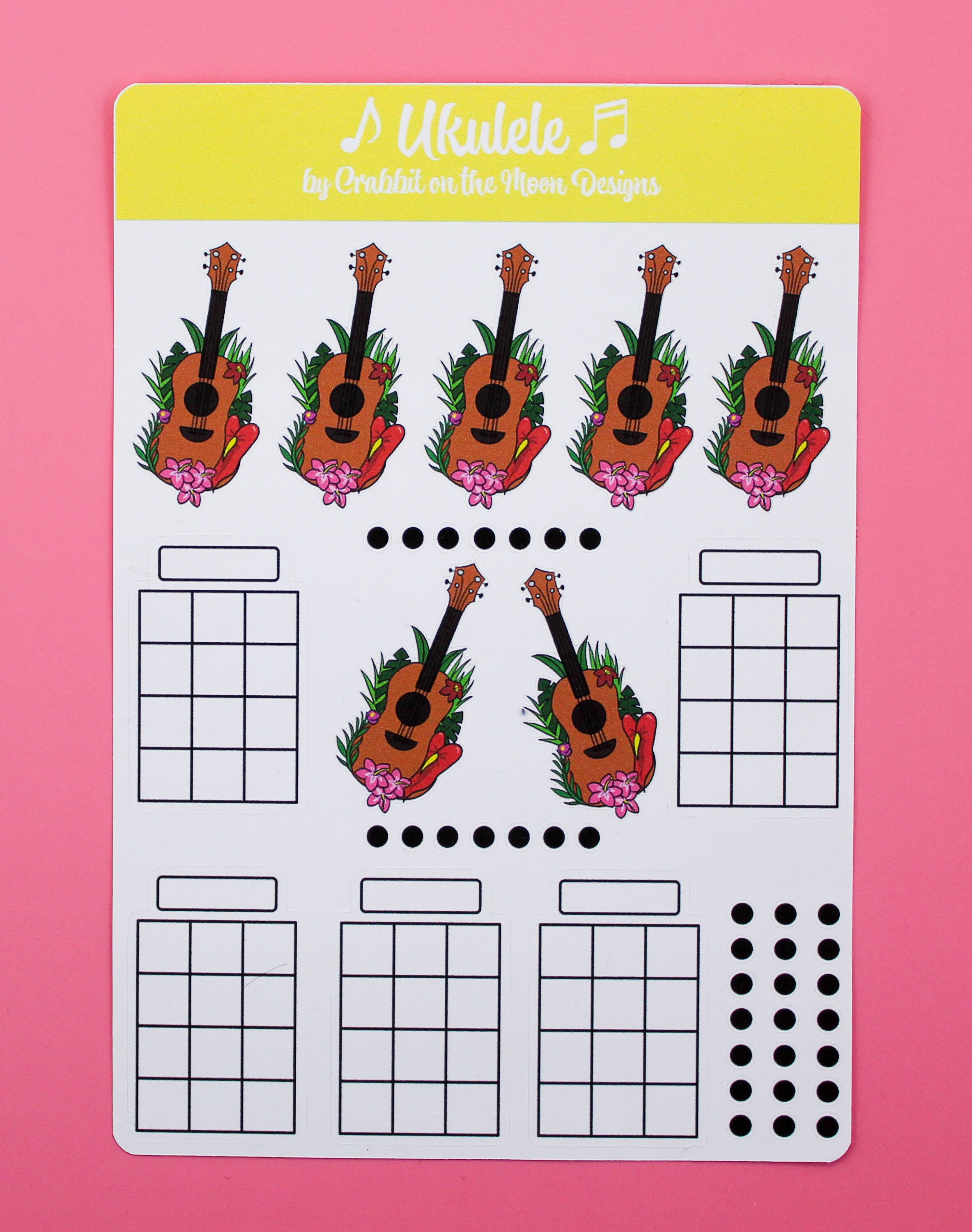 Ukulele and Chord Stickers Etsy