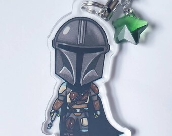 The Mandalorian acrylic charm, chibi