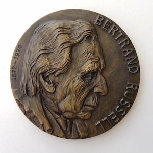 Bronze Medal Bertrand Russell Pacifist Philosopher Medal, Commemorating Medal, Rare Find Medal, Commemorative Bronze Medal, Bronze Medallion