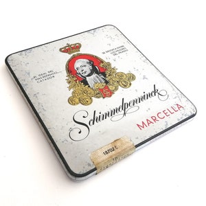 Vintage Schimmelunck sigaretta tabacco in lattina, negozio pubblicità scatole display, vecchia scatola di metallo sigaretta, scatola di metallo retrò, arredamento vintage